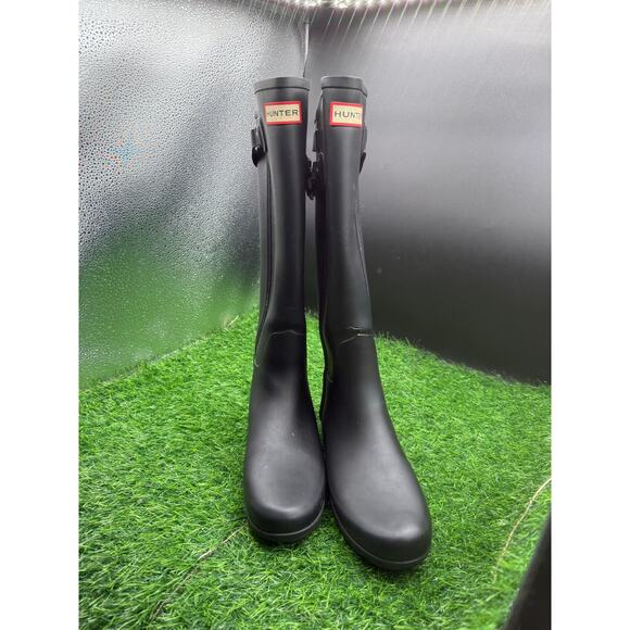 Hunter- Tall Rain Boots- Black- Size 6W - Picture 7 of 10